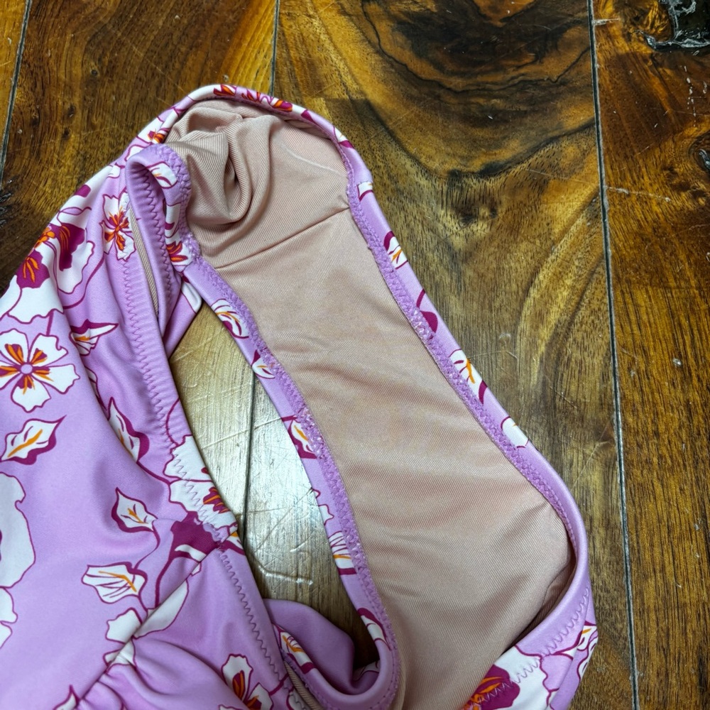 J.Crew Ruched bandeau one-piece in climbing pink floral 2 - Picture 10 of 10